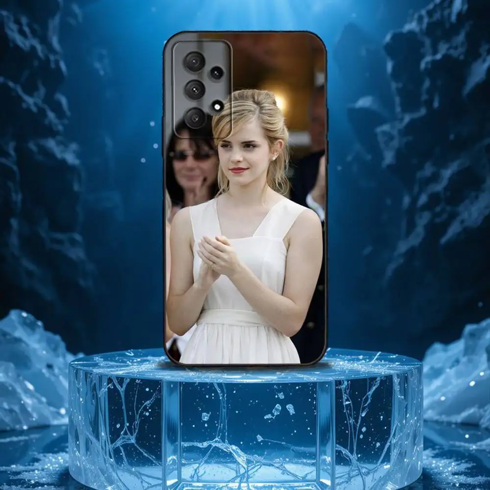 حافظة هاتف A-مثلة Emma W-Watson لهاتف سامسونج جالاكسي A13، A21s، A22، A31، A32، A52، A53، A71، A80، غلاف أسود ناعم