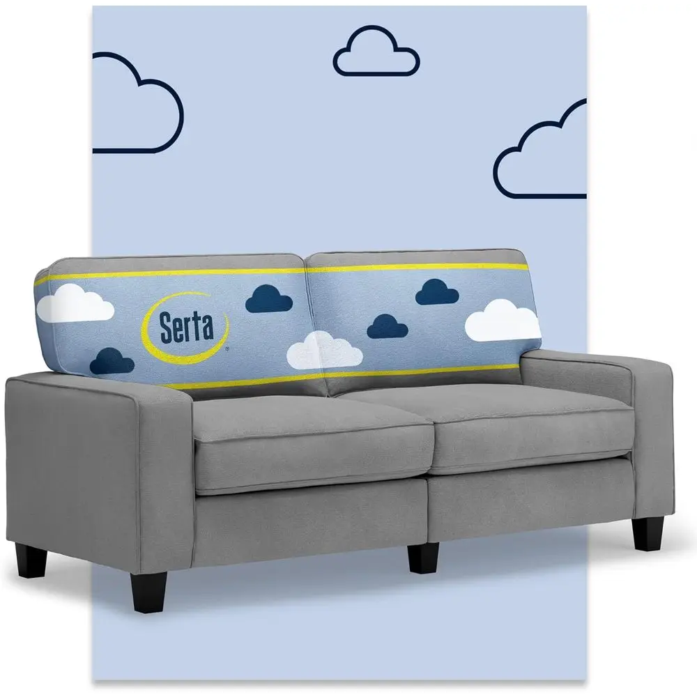 

73 Track Arm Sofa with Polyester Pillow Back, Seat Cushions, Removable Covers, Ideal for Small Spaces, Living Rooms or Bedrooms,