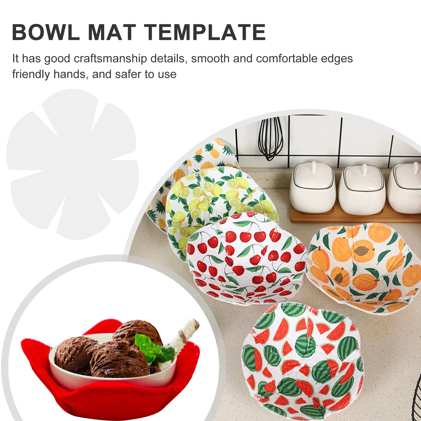 

Bowl Mat Template Pet Quilting Ruler Flower Shape Sewing Tool for DIY Patchwork Embroidery Crafts Heating Pad Ruler