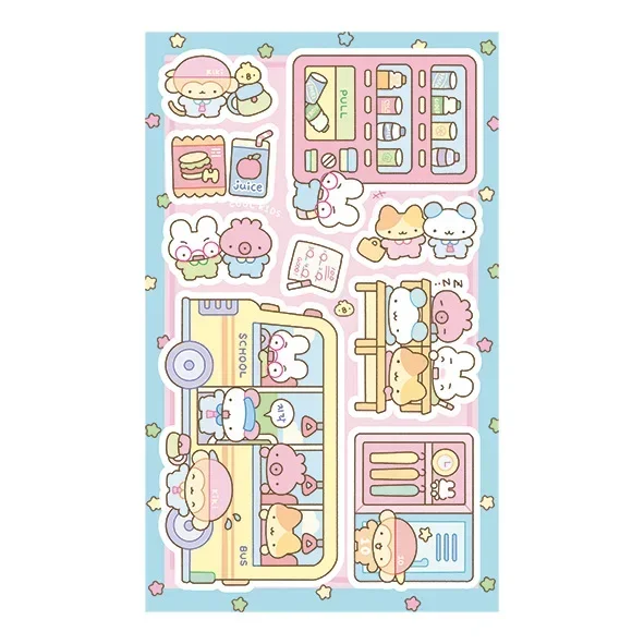 Cute Spring Outing Series Cartoon Animal Diary Stickers