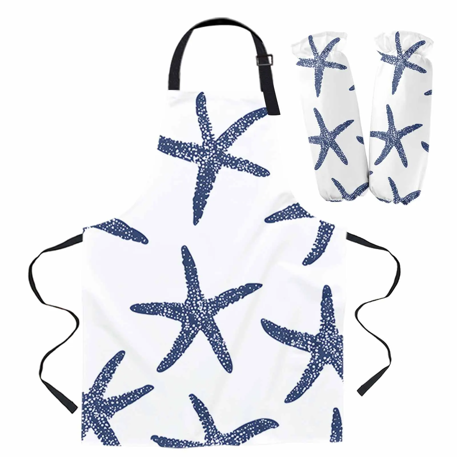 

Минималистичный фартук в виде морской звезды с нарукавниками, перчатки для духовки, подушечки для приготовления пищи, выпечки, кухонные фартуки для женщин и детей