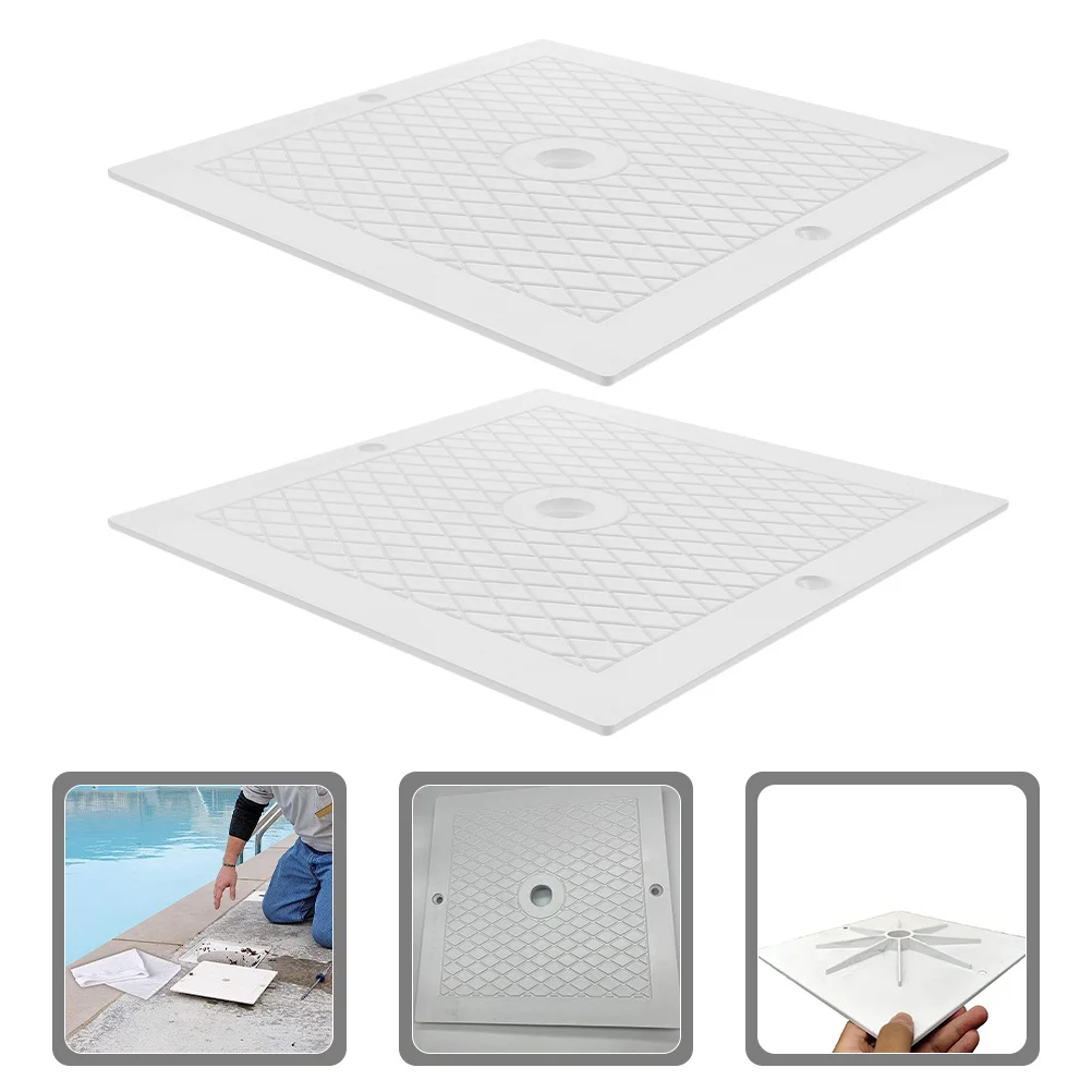 

2pcs Skimmer Cover Square Replacement Lid For Swimming Pool Durable Ground Pool Skimmer Accessory Deck Cover Plate