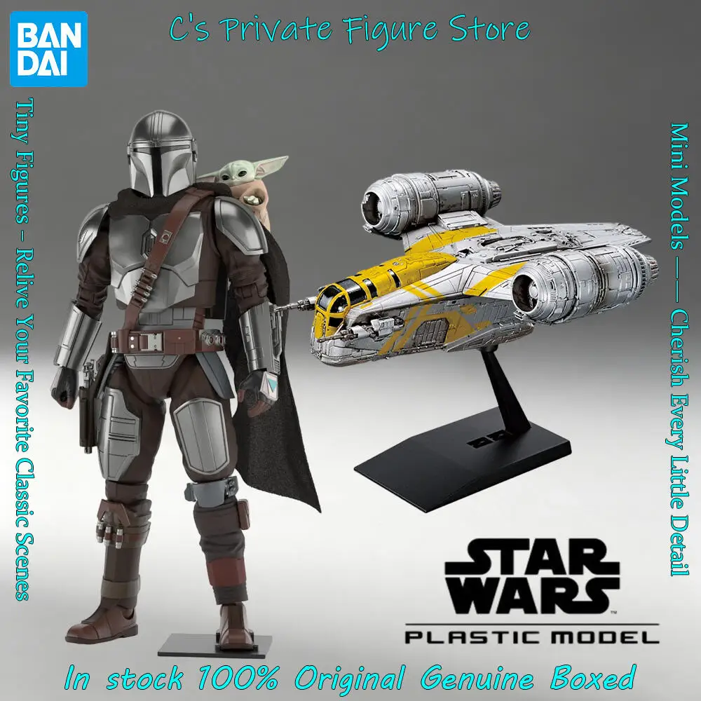 ¡Gran oferta! En stock: Modelo de vehículo de Bandai Star Wars The Mandalorian y Grogu - Razor Crest Trench Run, figura de acción de anime.
