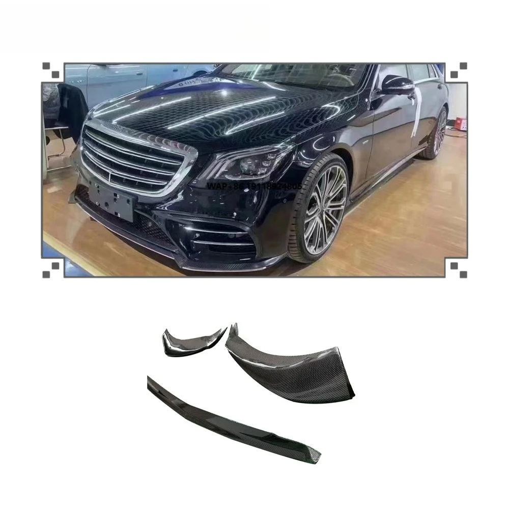 

High Quality Carbon Fiber Front Bumper Lip for Benz W222 S450 Sport 2018-2022 Front Splitters Lip