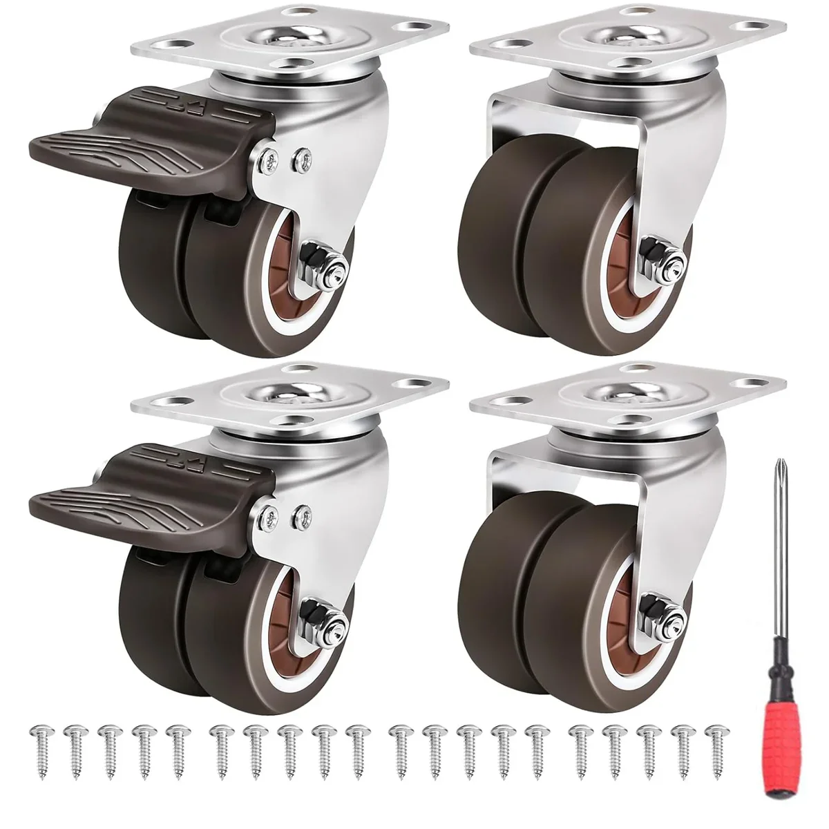 4PCS Swivel Casters Wheels / 2