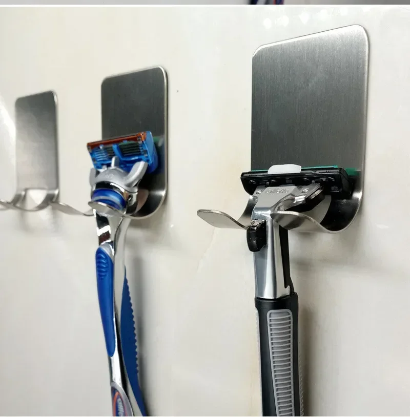 

1PC Stainless Steel Razor Rack Razor Holder Wall Hook Hangers Towel Sucker Bathroom Accessories Shaver Storage Rack OK 0725