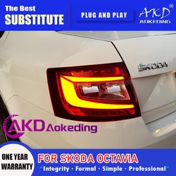 AKD Tail Lamp for Skoda Octavia LED Tail Light 2015-2017 Octavia Rear Fog Brake Turn Signal Automotive Accessories
