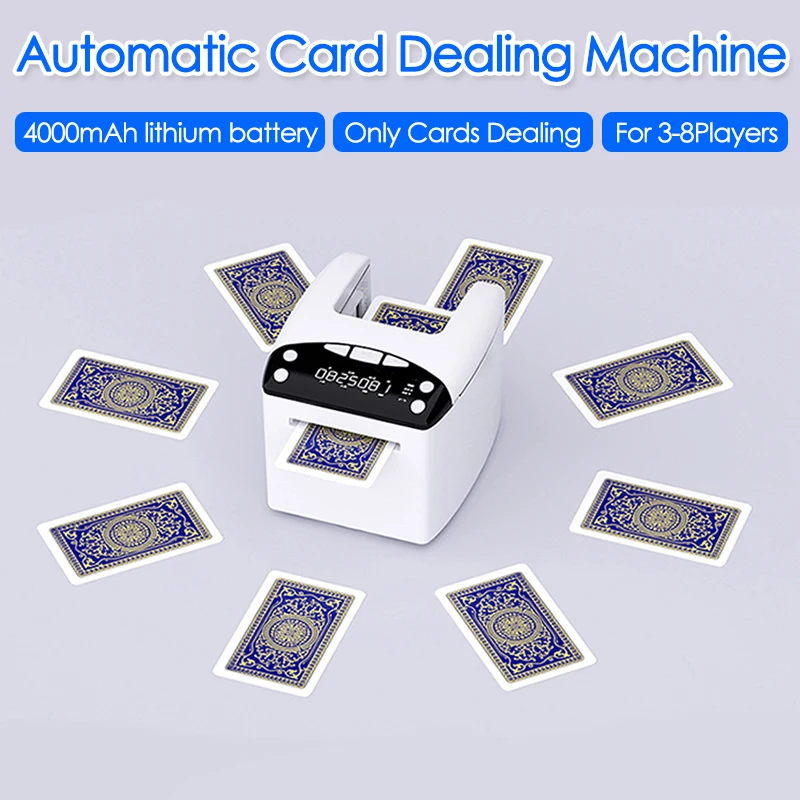 Playing Cards Electric Dealer Dispenser Automatic Poker Cards Dealing Machine 4000mAh Rechargeable Poker Device for Party Games