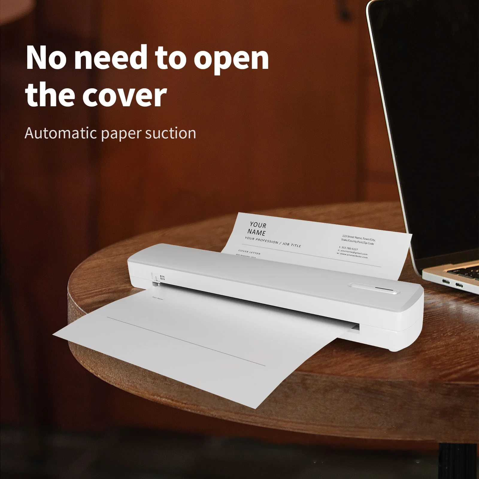 Draagbare printer Draadloos Inktloos Thermisch A4 C80 300DPI US-letter Mobiele printer Ondersteuning Android iOS voor reizen Werk Thuis