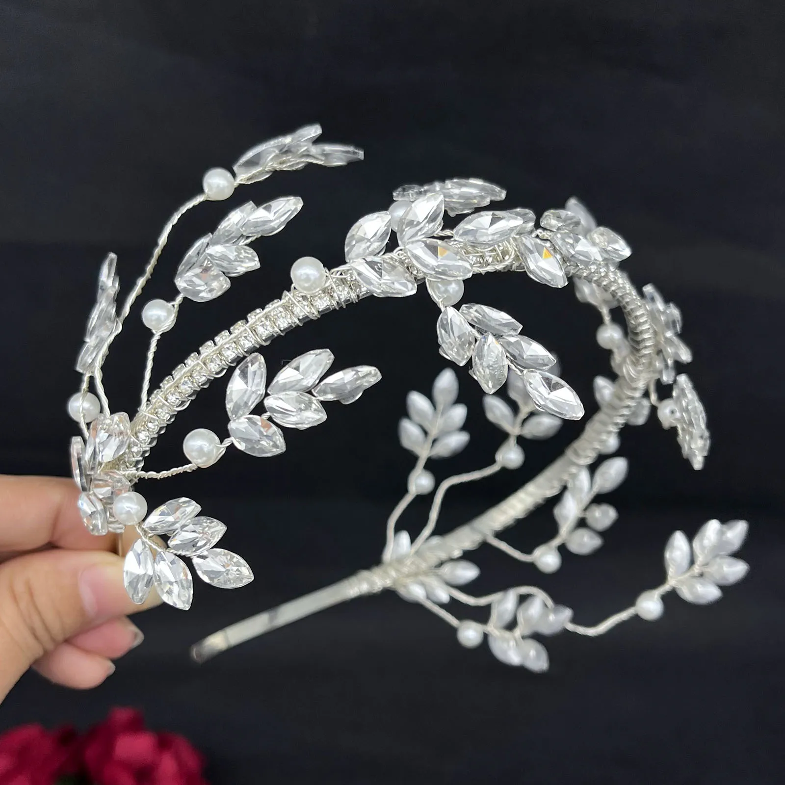 DZ236 Handmade Rhinestone Bride Hair Hoop Crystal Wedding Styling Hair Accessories Luxury Woman Bridesmaid Party Headbands