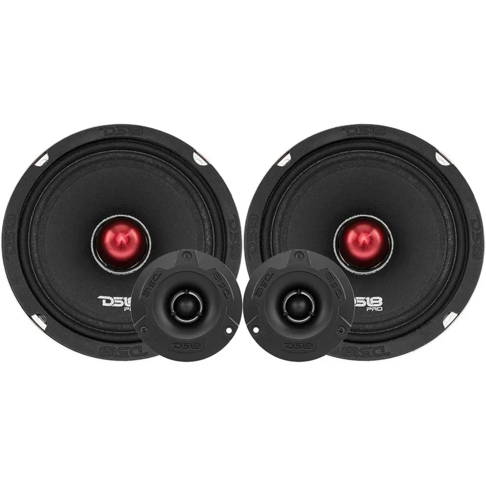 Pacchetto altoparlanti per auto medio e alto - 2X metro medio da 6,5", 2 tweeter da 1", crossover integrato