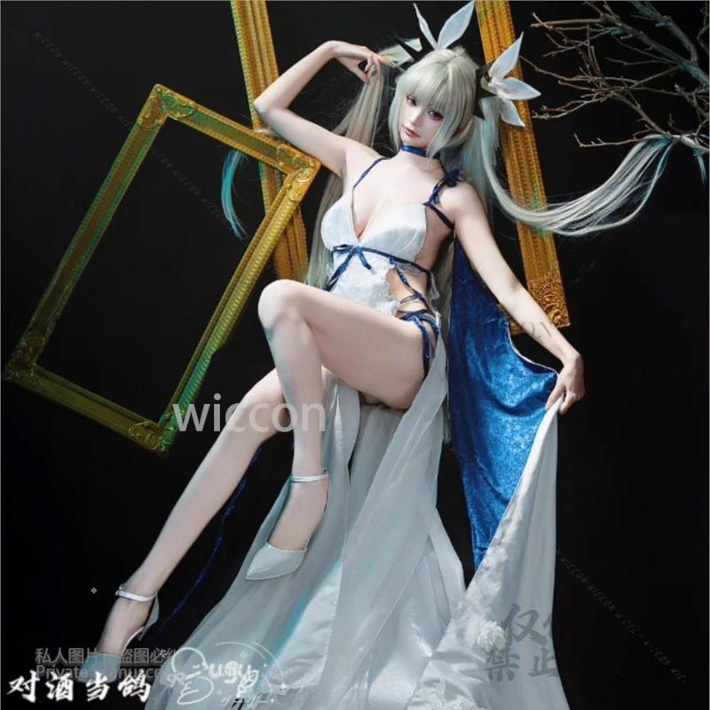アニメゲームアズールレーンヤヌスセーラーコスプレ衣装ファンシーセクシーなウェディングドレスハロウィンパーティー演じる役割服衣装カスタマイズ