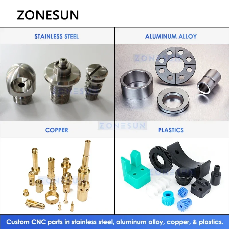Zonesun ZS-CNC1 Custom CNC Parts Prototype Machined  Aluminum Turned  Lathe