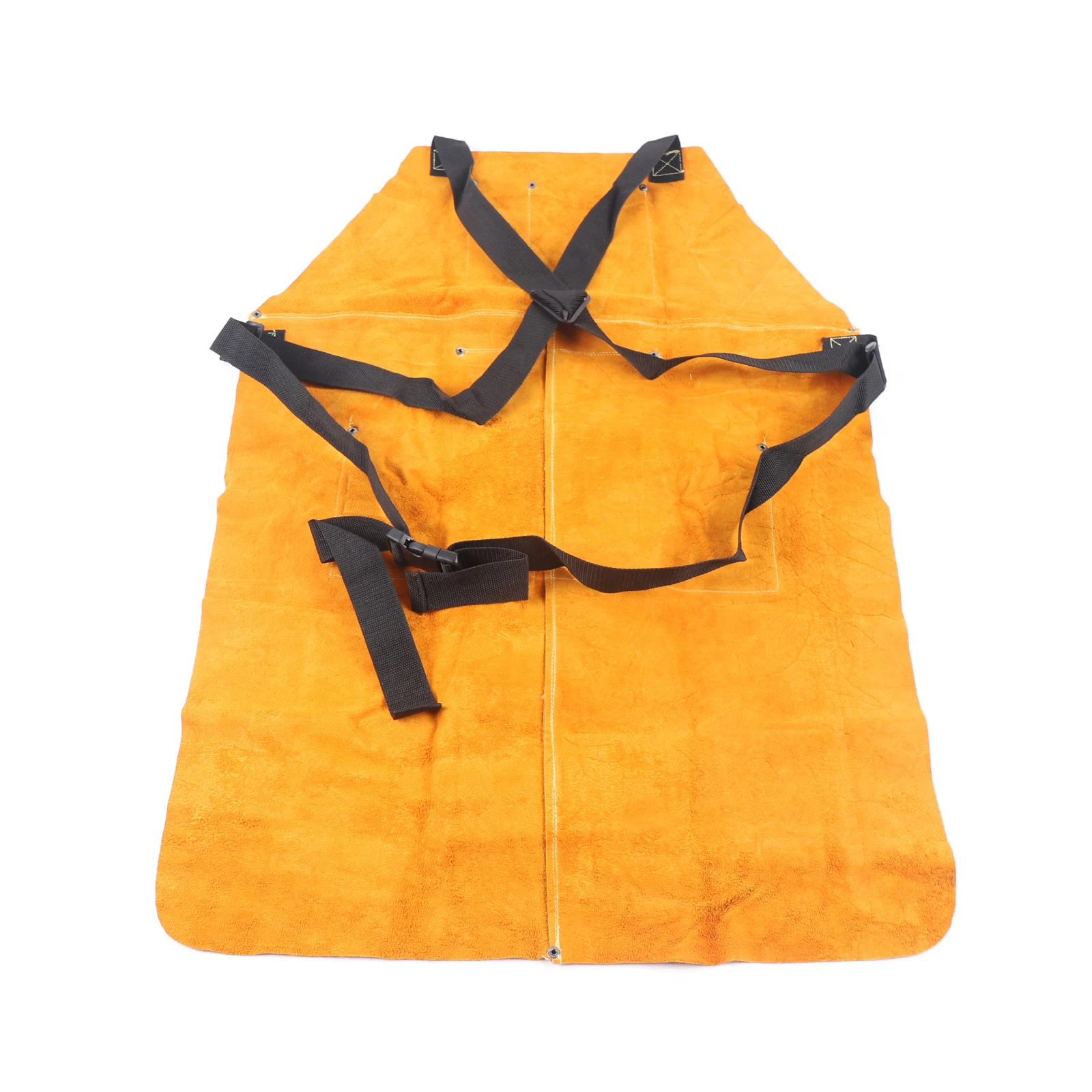 Leather Welding Apron Heat And Flame Protection Anti-scald Work With Multiple Pockets