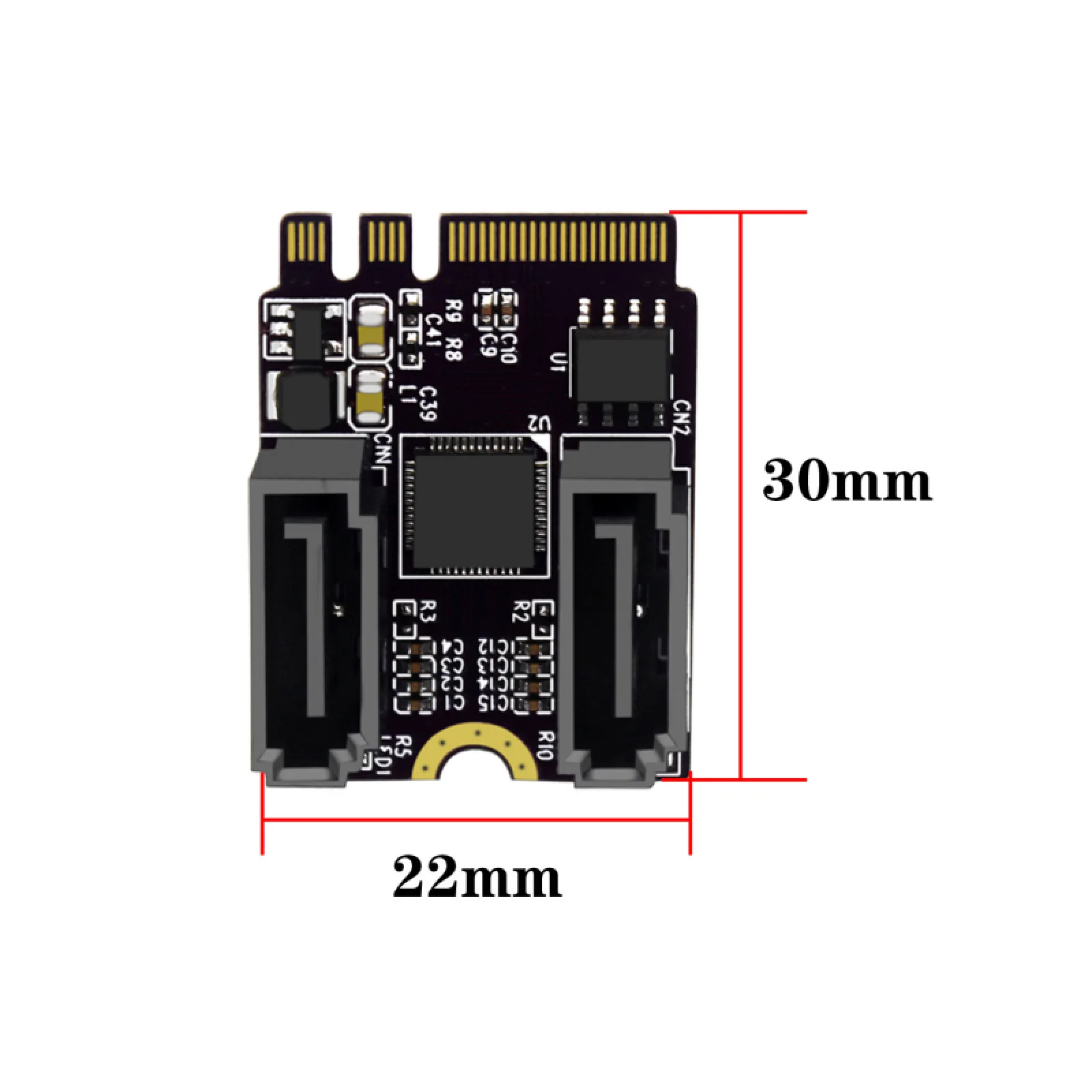 M.2 Naar Sata 3.0 Uitbreidingskaart Harde Schijf Adapter Kaart Jmb582 Chip Sleutel A + E Wifi M.2 Naar Dual Port Sata Converter PCI-E3.0 Kaart