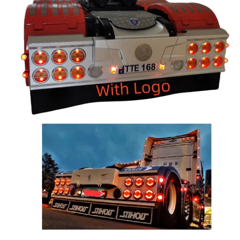 Rear Bumper Lamp LED Light Taillight for Tamiya 1/14 RC Truck Scania 770s 56323 56368 Tractor Trailer LESU Parts