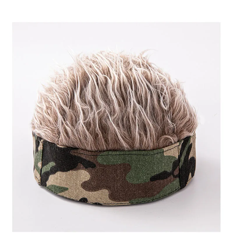 2026New-Creative Wig Hat Funny Short Hair Caps Women Men Novelty Street Hip Hop Beanie Hat Spiked Fake Hair Funny Retro Caps