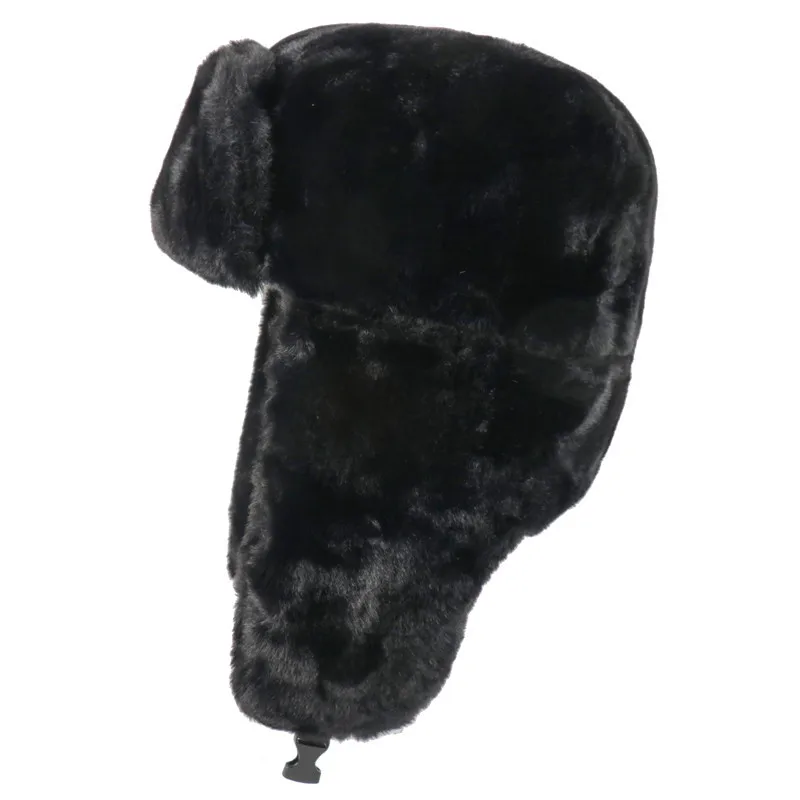 SupSindy Distintivo Soviético Ushanka Chapéus Bomber Masculino e Feminino CCCP Piloto do Exército Trapper Trooper Chapéu Inverno Faux Pele de Coelho Aba de Ouvido Bonés de Neve