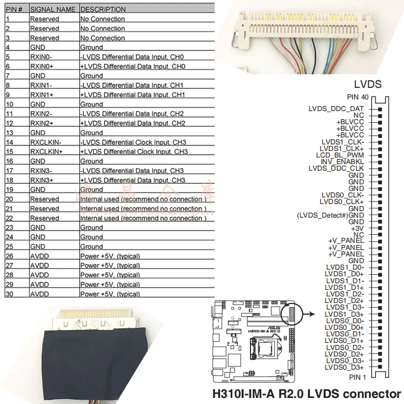 88441 par FI-X30P único 8 direito fonte de alimentação I-PEX20410-40P asus h310 placa-mãe aces porto cabo tela