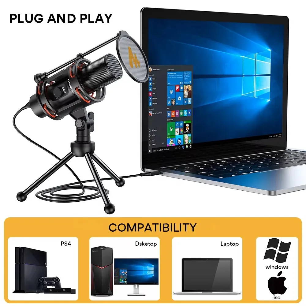 PM471TS microphone recording computer USB wired capacitive live cell phone radio microphone