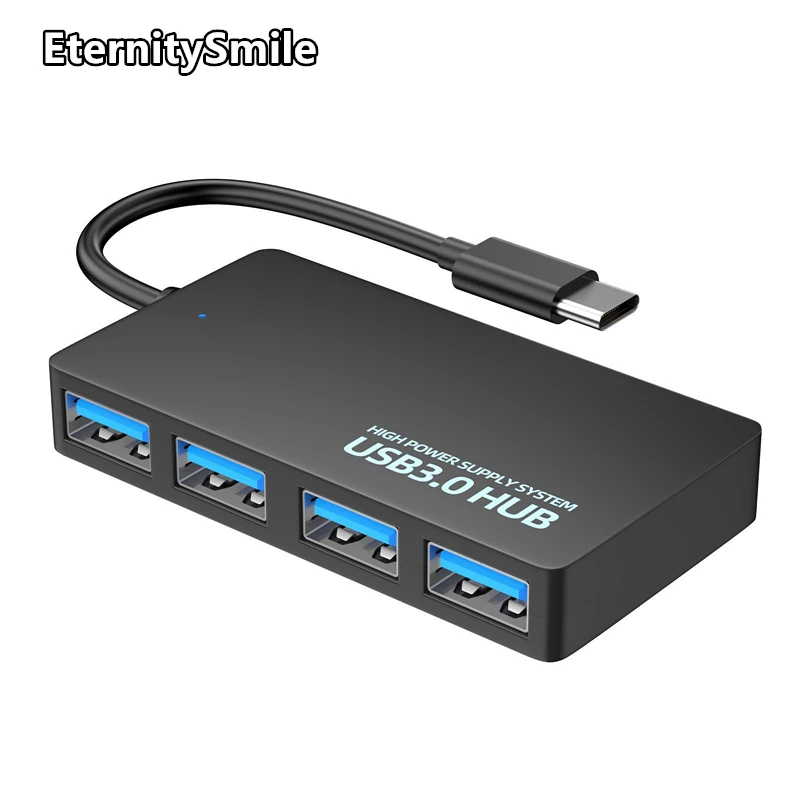High Speed 4 Port USB 3.0 Hub Adapter, Expansão Splitter, Desktop para PC, Laptop, Expansor USB, Acessórios de computador