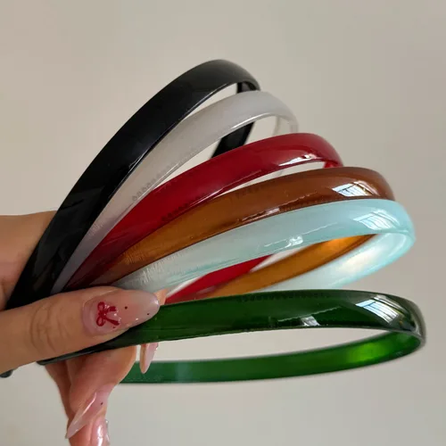 Imagen 2 del producto Nueva diadema de gelatina verde pálido con dientes, diadema antideslizante, horquilla versátil para lavado de cara, accesorios para el cabello con temperamento