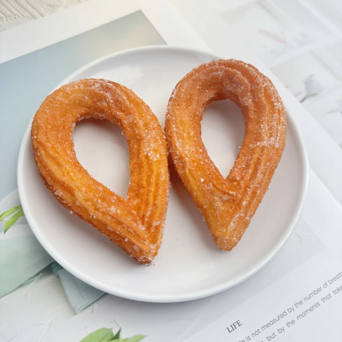 Crispy Fluffy Churros Sweet Circle Orginial Fry Sprinkle Powdered Sugar Model Food Display Props Shop Cart Snacks Shiit ASMR 2