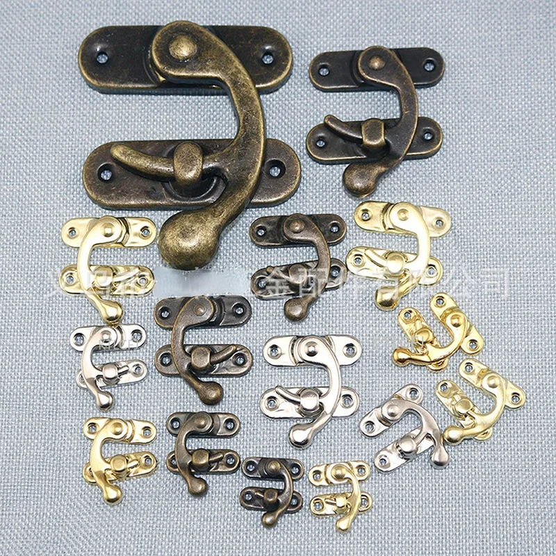 10Pcs Antique Jewelry Box Lock Iron Lock Hooks Gift Box Wooden Box Buckle Box Buckle Lock Horns Collection