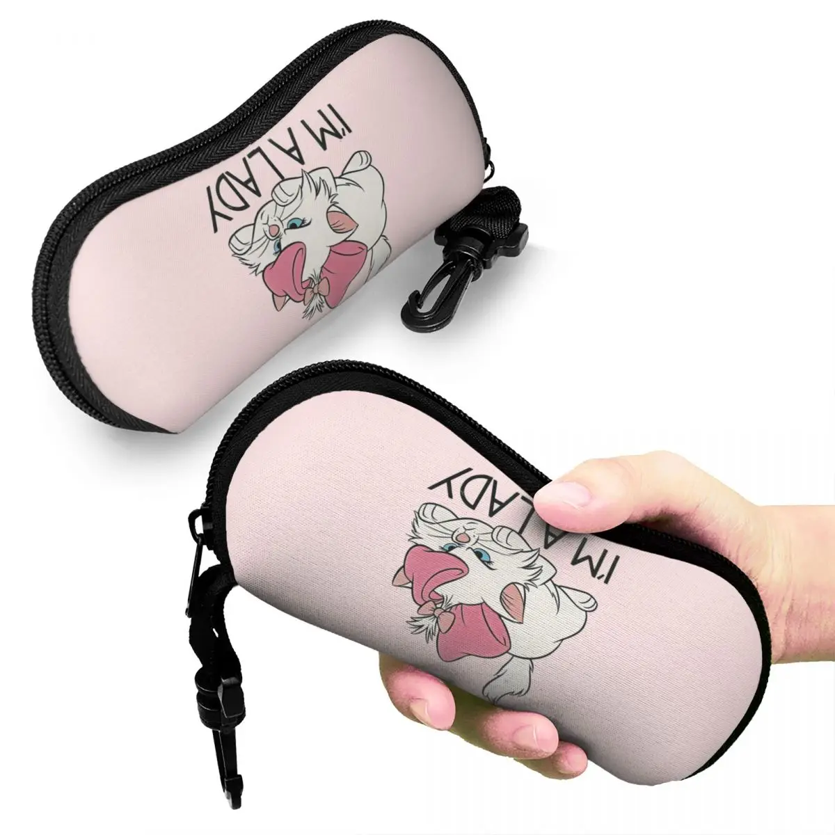 

I'm A Lady Marie Aristocats. Cute Cats Shell Glasses Case Protective Sunglasses Box Women Men Soft Eyeglasses Bag Pouch