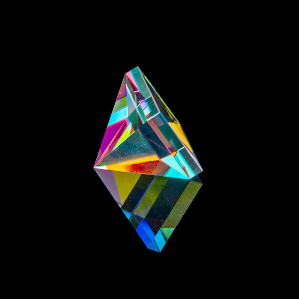 1pc Rainbow Optical Glass Crystal Pyramid Prism Cube Prism for Decorative Education