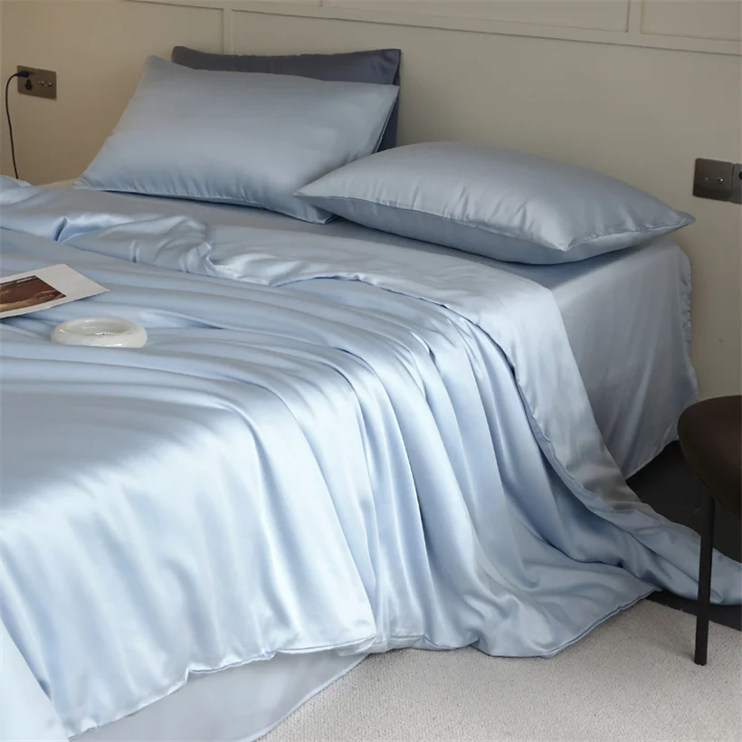Mulberry Zijden Beddengoedset Luxe Natuurlijke 100% Zijden Dekbedovertrekset Laken Kussensloop Enkel Dubbel Laken King Queen Size