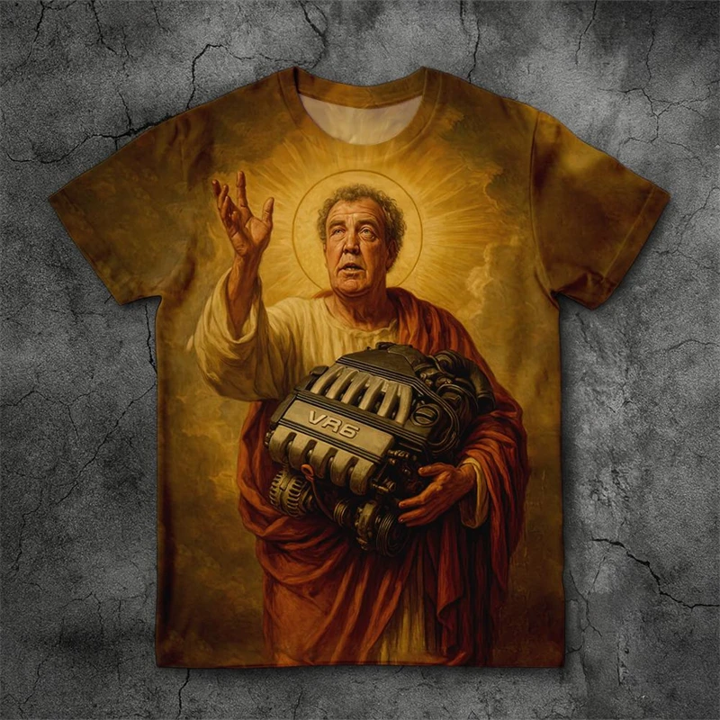 Jeremy Clarkson Protect Us From Electric Motors Top Gear Funny Meme Graphic T-Shirt Unisex Casual Loose Short Sleeve Tee Tops