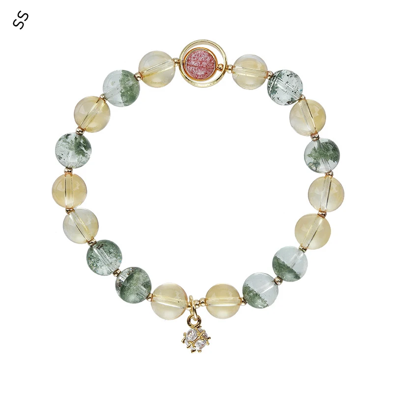 

Natural Crystal Green Ghost Bracelet for Women Full of Star Citrine Hand Chain DIY Fashion Niche Ornaments Garment Accessories