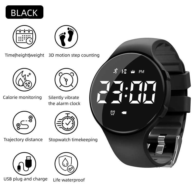 Pedometer Smart Watch Rate Smartwatch Fitness Tracker Silent Vibration Alarm Clock to Get Up Step Counting Waterproof Smart Brac