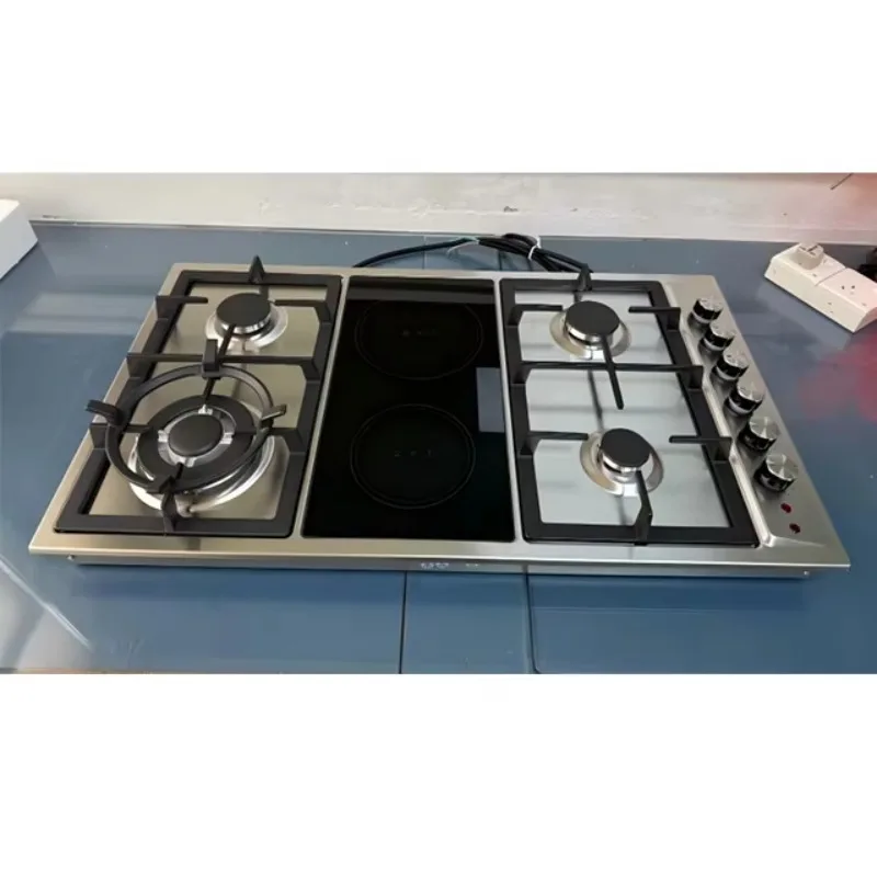 BGC9062 4 Burner Gas Hob Built-in 2 Burner Ceramic Hob Combo Cast Iron Surface For LPG Gas Household