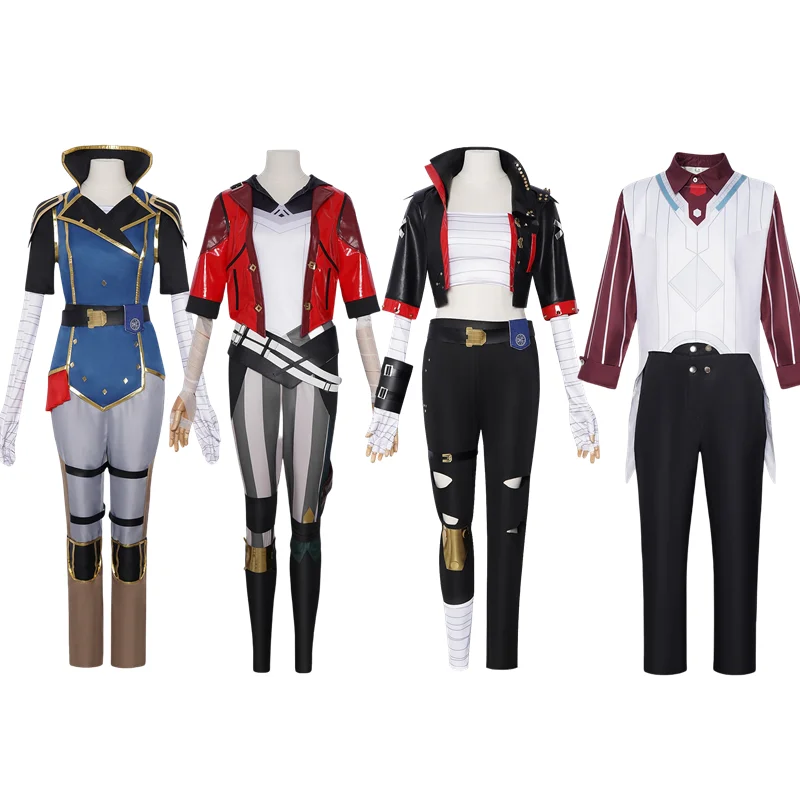 

Anime LOL Arcane Vi Viktor Cosplay Vi Uniform Outfits Halloween Carnival Party Costumes Adult Vi Top Coat Full Set