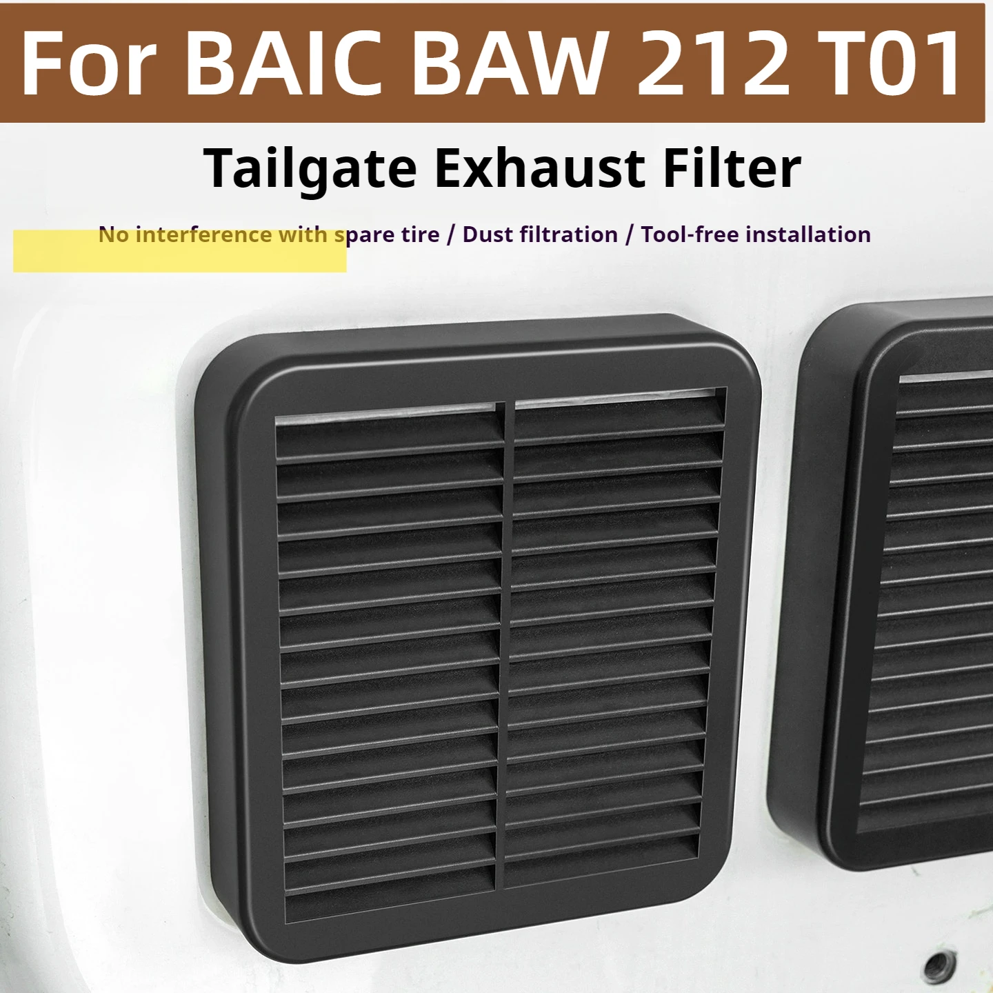 For BAIC BAW 212 T01 Rear Door Filter Trunk Air Exhaust Filter Screen Dust‑proof Sand‑proof Rear Gate Mod Accessories