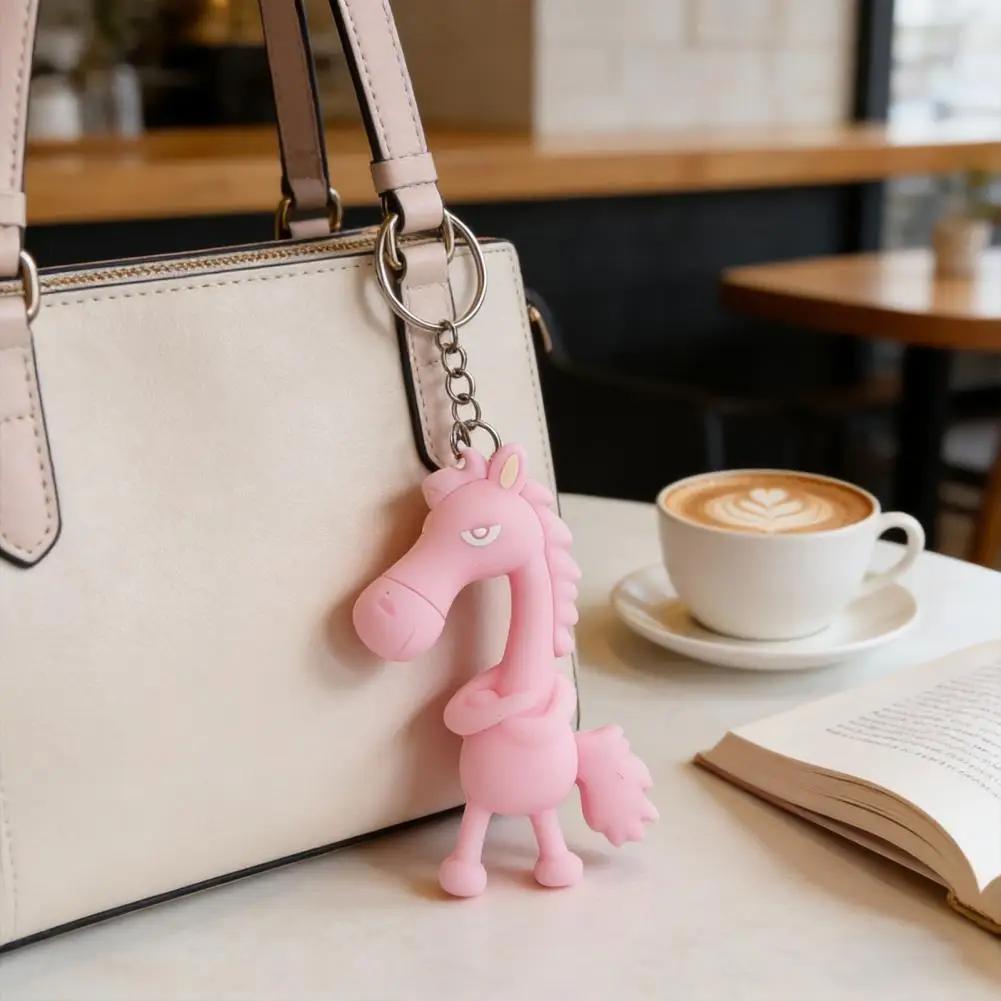الكرتون الحصان قلادة الوردي الحصان المفاتيح 3d الكرتون الحصان المفاتيح قلادة متعددة الوظائف حلقة معدنية مفتاح سلسلة فريدة من نوعها للأطفال