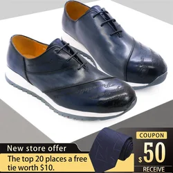 New Exquisite Design Luxury Leather Shoes Lace Up Trendy Comfortable Casual Shoes Banquet Wedding Party Men's Shoes