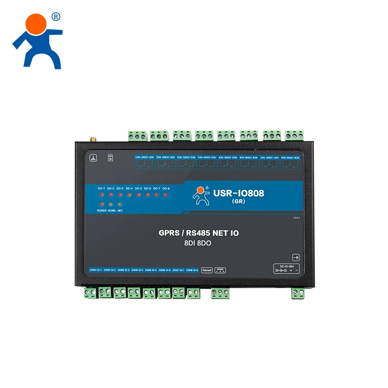 USR-IO808-GR 8 Channel Digital Network IO Controller Support Modbus RTU/TCP Protocol