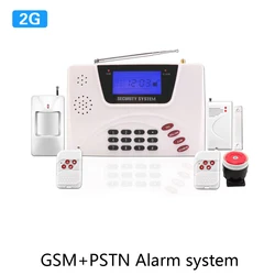 1 Juego de sistema de alarma inalámbrico GSM PSTN de seguridad para el hogar de 433mhz con Sensor de apertura de puerta Detector de movimiento PIR defensa antirrobo