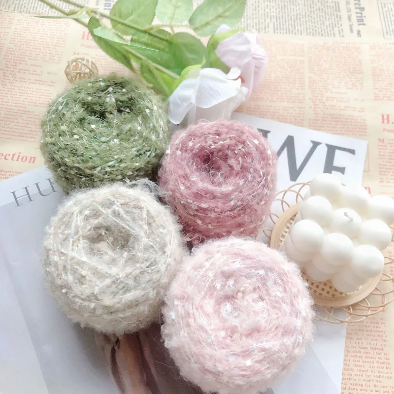 50g/ ball wool, 5S, single strand, butterfly wool loop crochet stick hand-knitted sweater hat scarf thread diy hand mixed thread