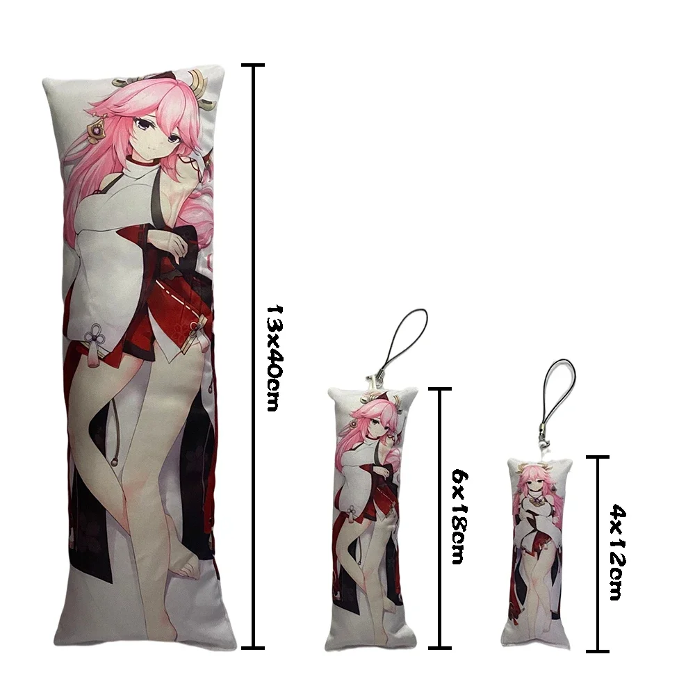 New Fashion New PatternGenshin Impact Dakimakura Keychain Double Sided Venti Mini Key Chain Hanging Ornament Phone Cute Gift