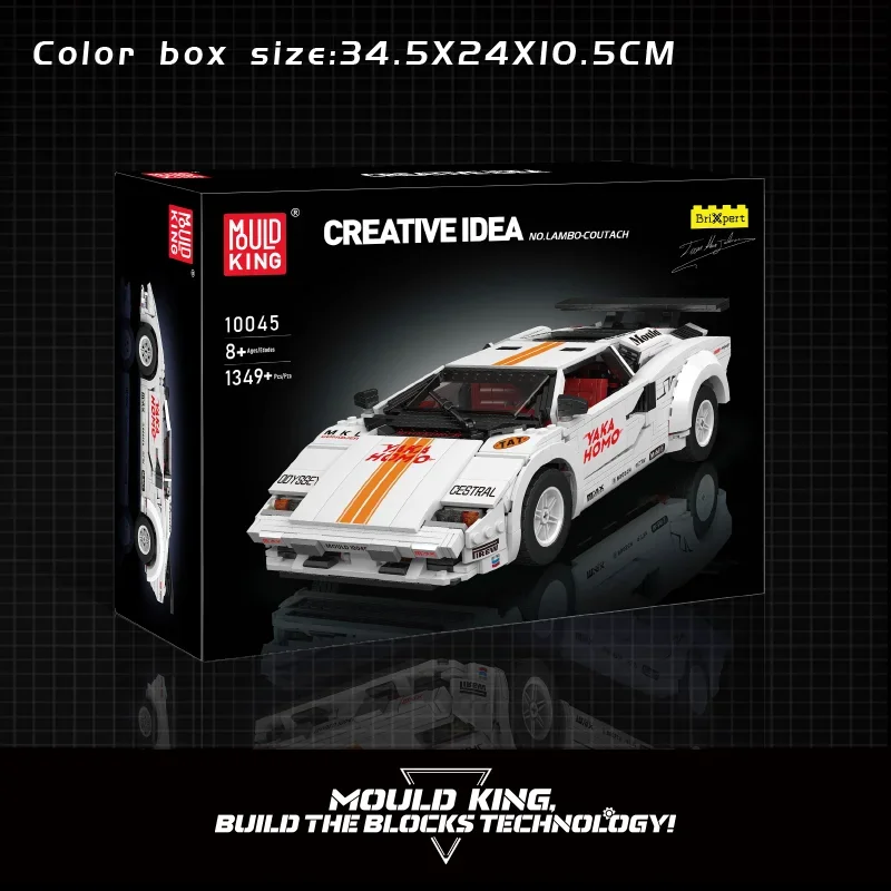 Mould King 10045 Technical Car Toys The MOC-82416 Countach Sport Racing Car Model Building Block Brick Kids Christmas Gifts