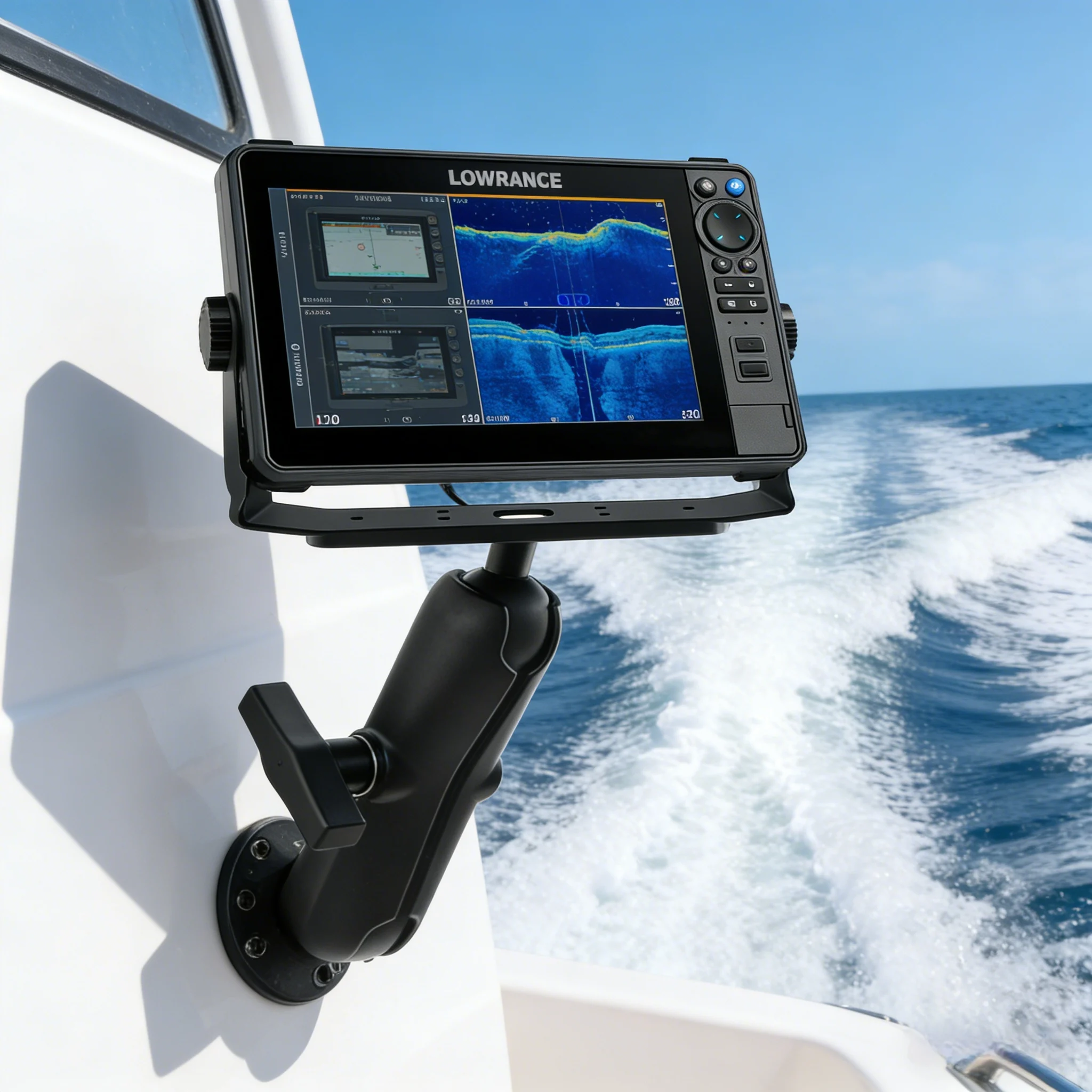 

VIN Aluminum Fish Finder Mount with 1.5" / C Size Ball, Medium Arm Marine Electronic/Depth Finder Mount for Garmin, Lowrance