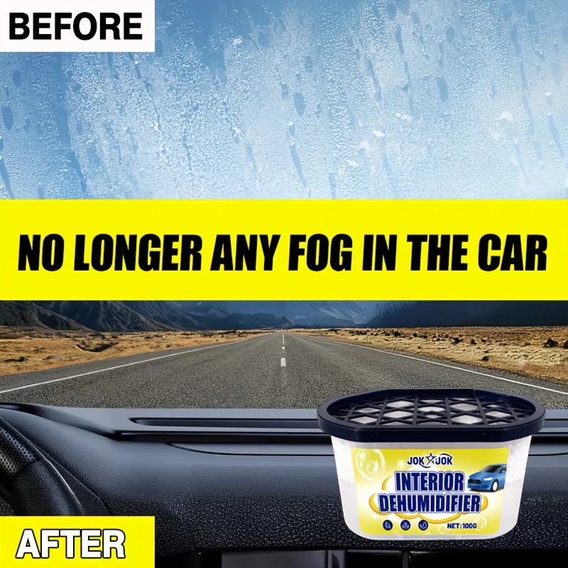 Dehumidifier Box Moisture Absorber, Dehumidifying Dryer Anti-Fog Odor Eliminator, Car Interior Dehumidifier Fog Remover