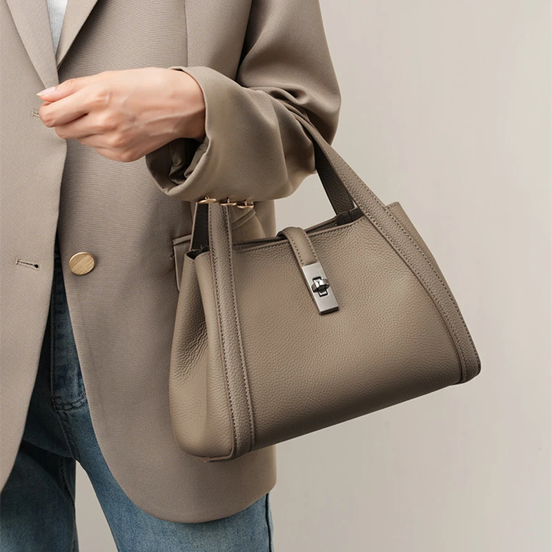 

Burminsa из натуральной яловой кожи, сумки-тоут для женщин, 2024, роскошные дизайнерские сумки-корзины, рабочие женские сумки через плечо