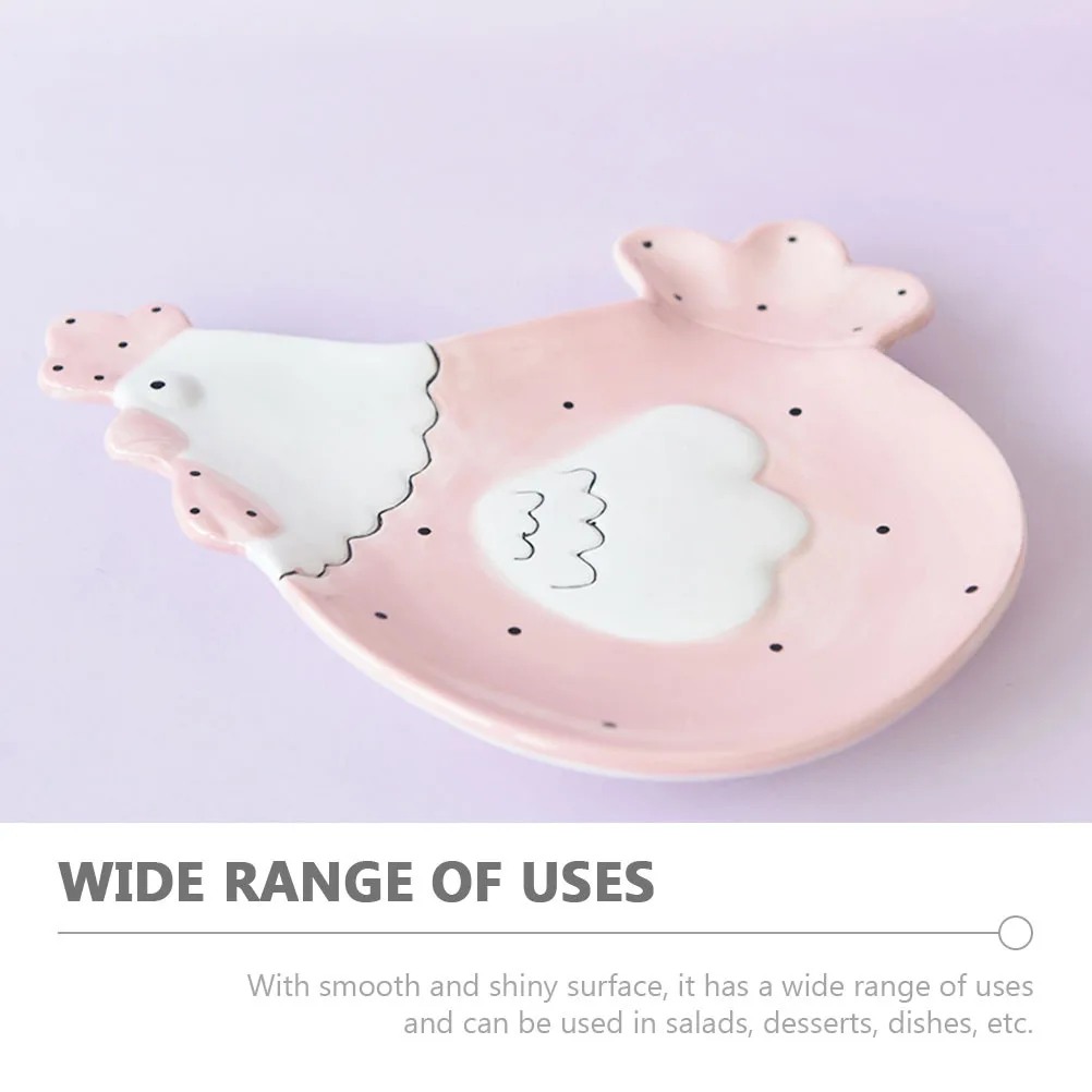 

1Pcs Pink Ceramic Hen Shape Candy Cake Dessert Plate Biscuit Tray Bread Fruit Tray Bread Holder Ceramics Cake Dish