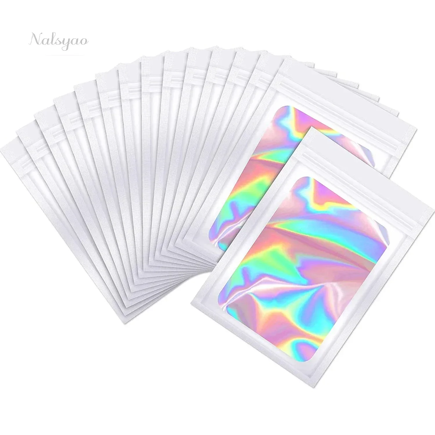 Holographic Color Thicken Zip Lock Bags 50pcs Storage Pouch No Hole Zip Lock Bag for Jewelry DIY Retail