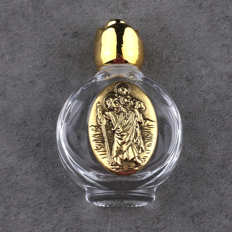 Bottiglia vuota per acqua sacra Gesù Bottiglia religiosa Forniture per battesimo cristiano Imballaggio cosmetico portatile ricaricabile Bottiglia vuota